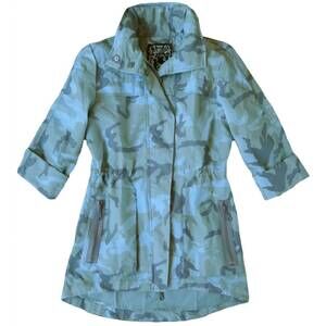 NEW ANORAK modern anorak camo print in blue multi